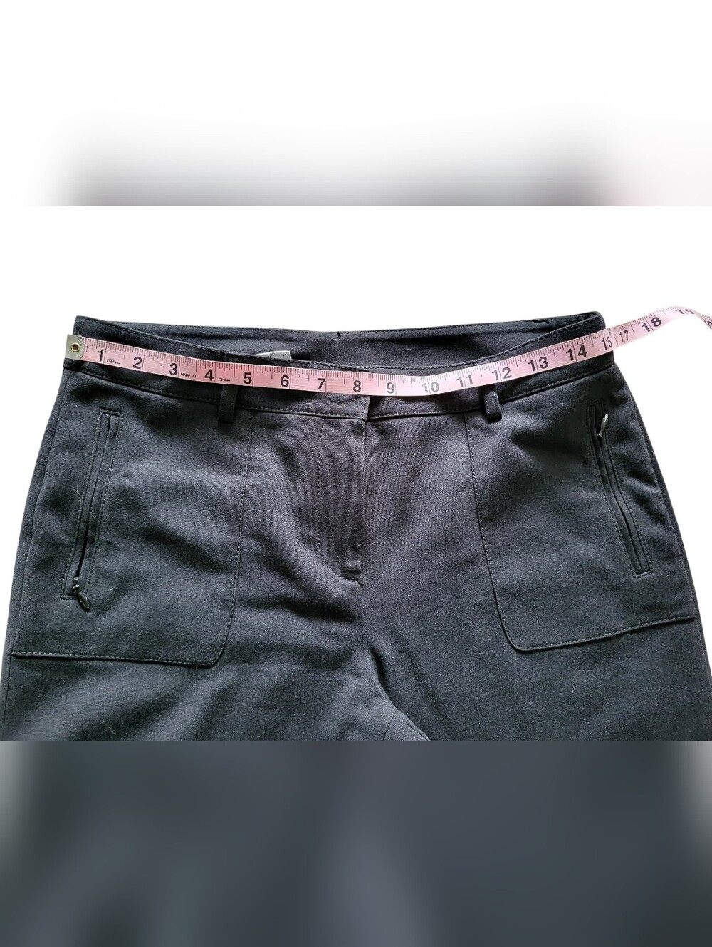 Akris Punto Black Cotton Blend Slim Leg Ankle Pants Zip Pockets Women's Size 8 - Picture 4 of 6